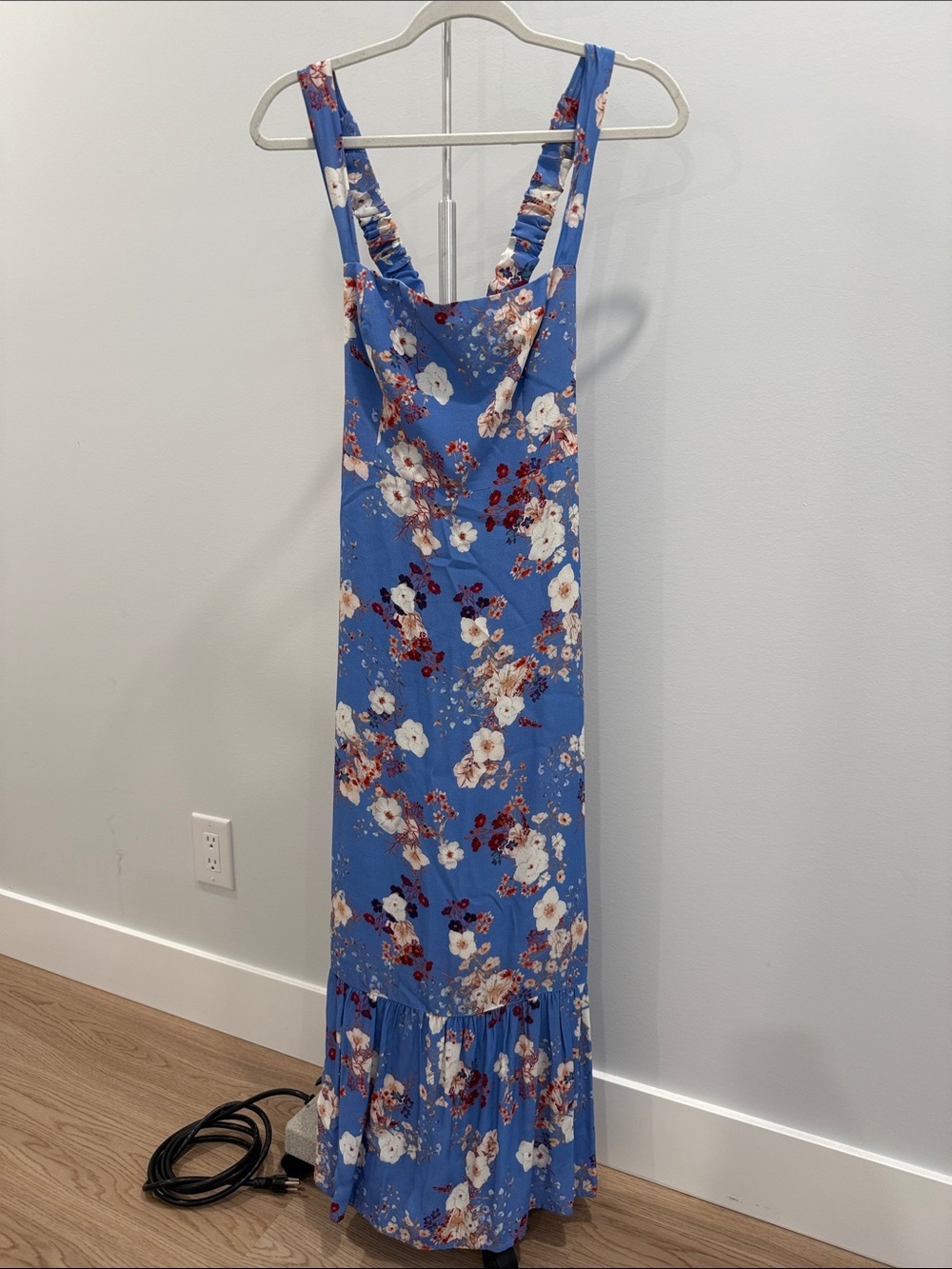 Park & Fifth Blue Maxi Dress with Ruched Straps